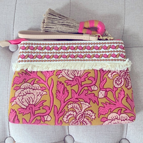 NWOT Spartina Maci Pepper Hall Woodblock Floral Bag - Picture 3 of 8